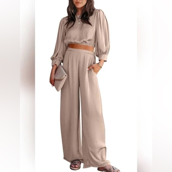 Pretty Garden Pants - L Pretty Garden wide leg pants